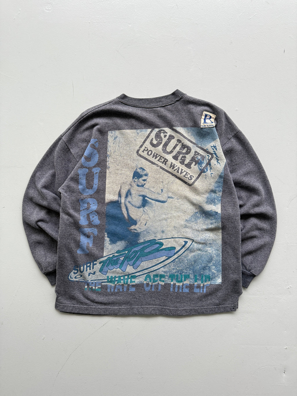 Grey Brownie 90's Vintage Surfer Graphic Sweatshirt Jumper - Small