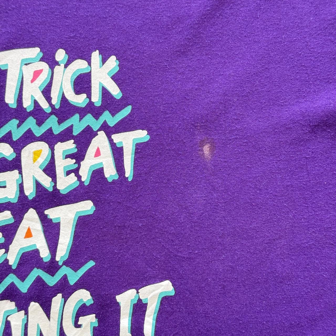 Purple Halloween 90s Slogan Vintage T-shirt - XL