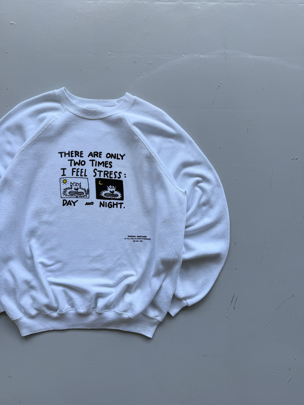 White 00's Vintage Funny Slogan Graphic Sweatshirt Jumper - Large