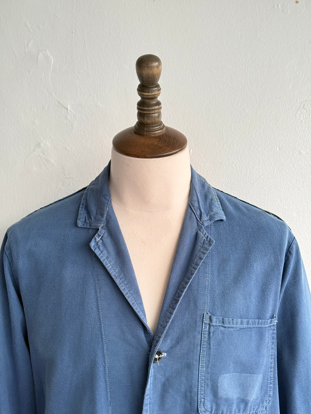 Blue French 1960s Vintage Workwear Chore Jacket CH548 - Small