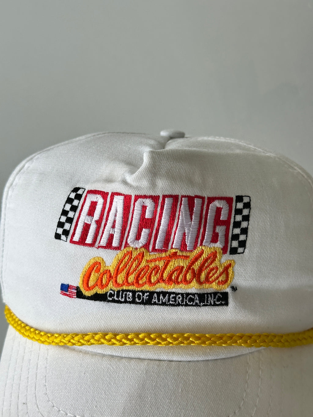 White Racing Collectables Club of America 90's Vintage SnapBack Trucker Cap