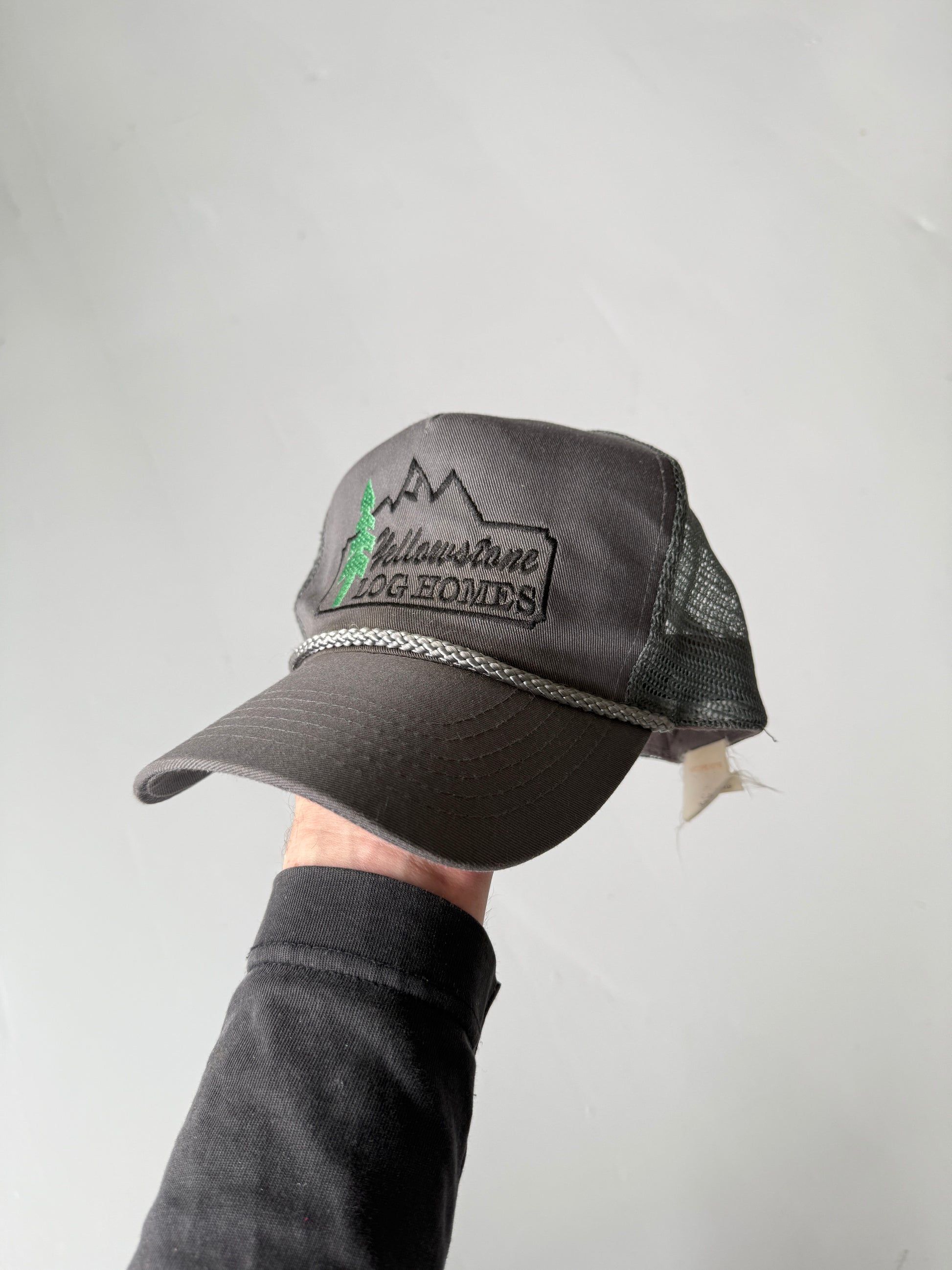 Grey Yellowstone Log Homes Vintage Canvas and Mesh SnapBack Trucker Cap