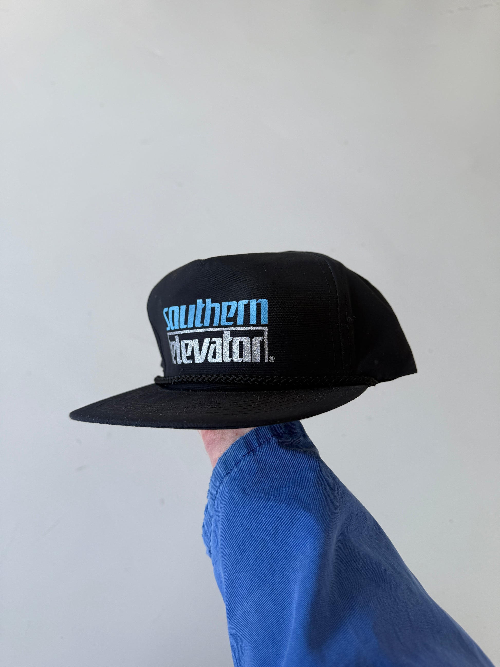 Black Southern Elevator Vintage Cotton Workwear SnapBack Trucker Cap