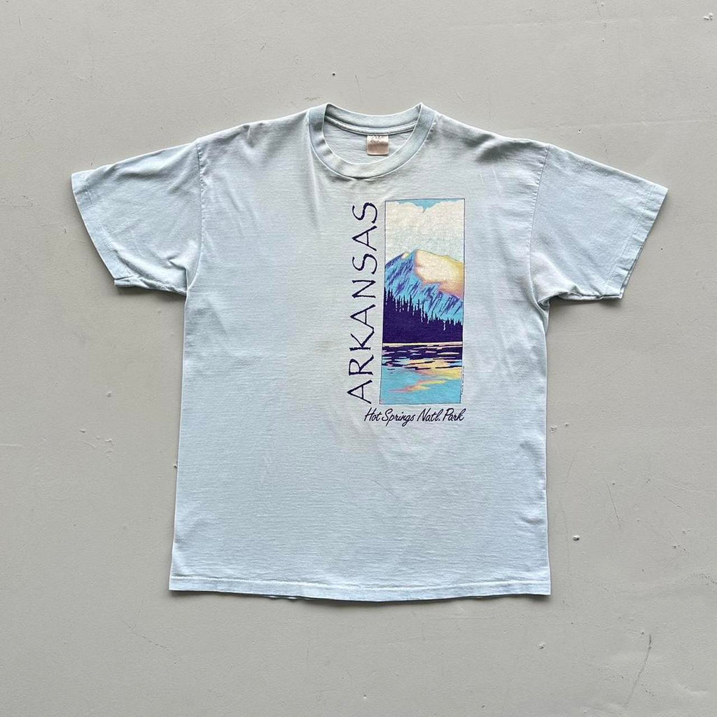 Pale Blue Arkansas Tourist Vintage 90's T-shirt - Large