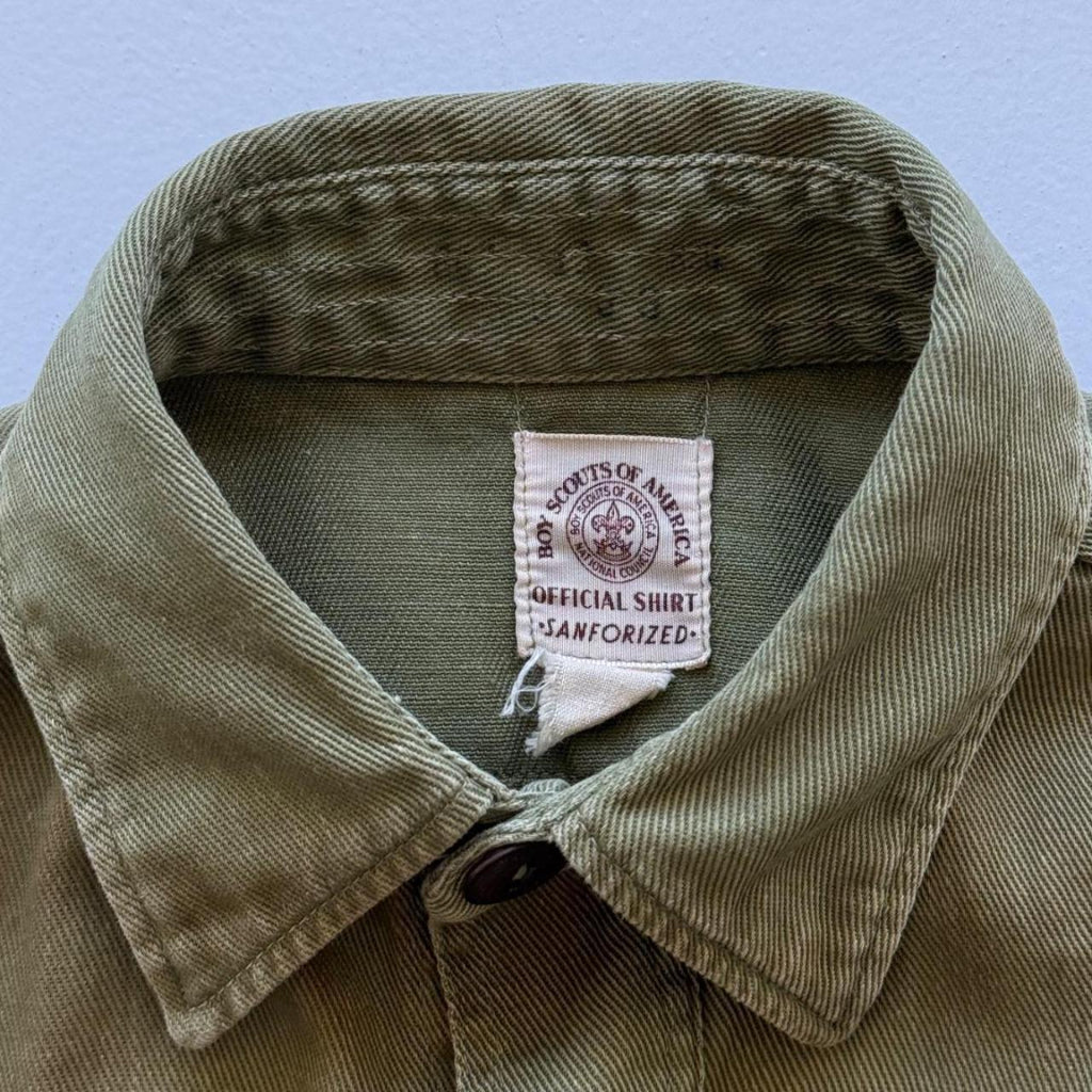 Khaki Boy Scouts Sanforized 60's Button-Up Shirt - Small (8)