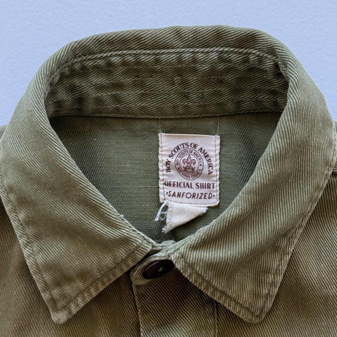 Khaki Boy Scouts Sanforized 60's Button-Up Shirt - Small (8)