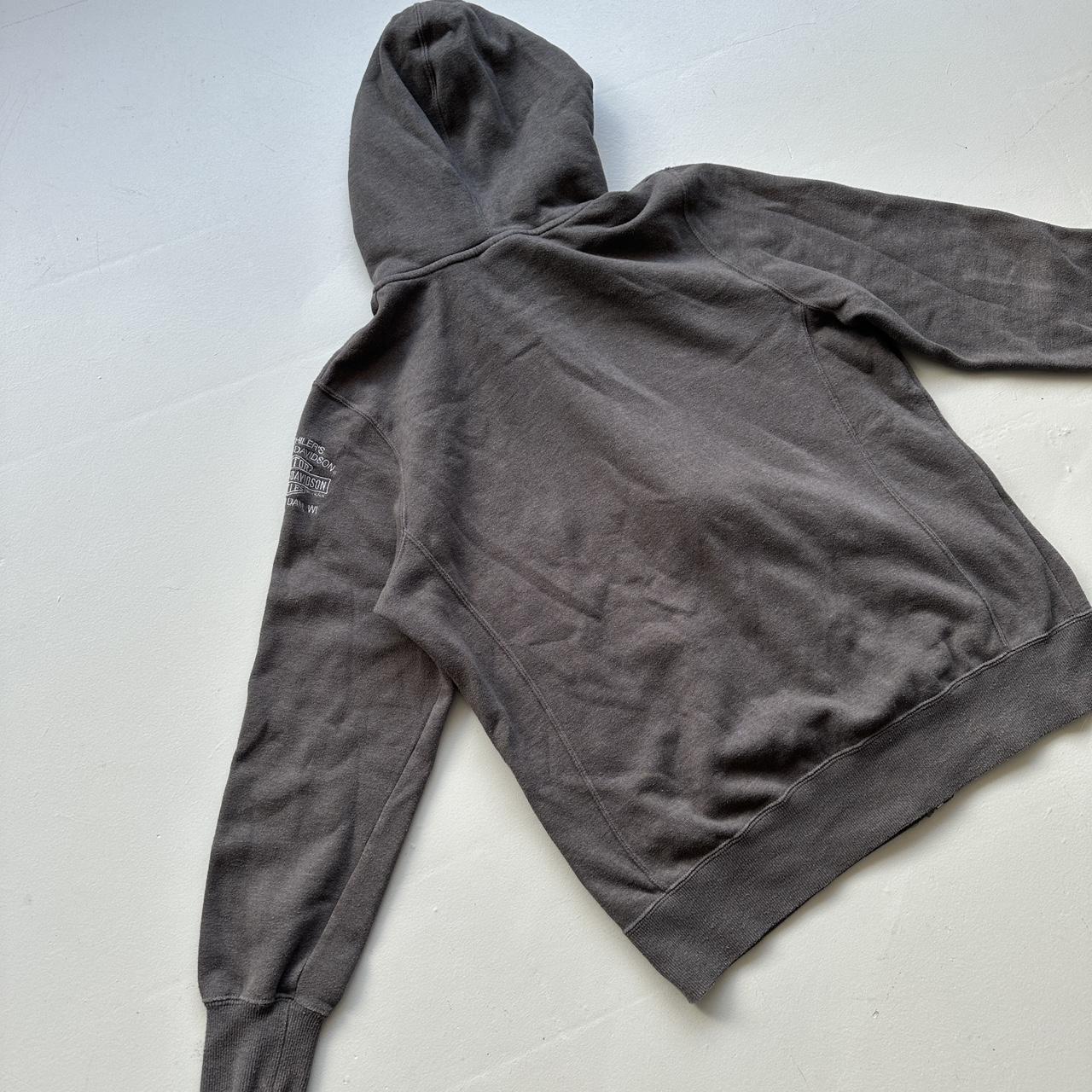 Grey Harley Y2K Vintage Hoodie - Large 10/12