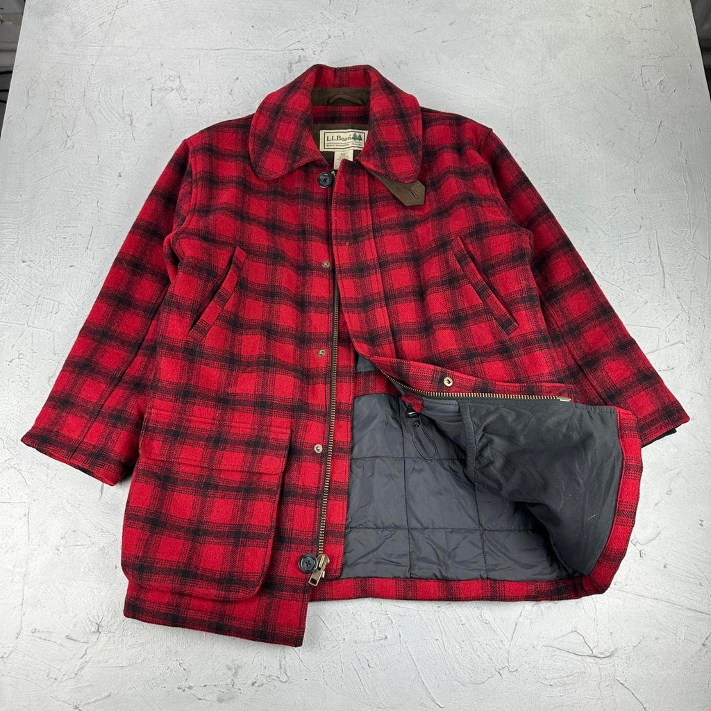 Red Buffalo Plaid L.L Bean 90s vintage Mackinaw Jacket - Small