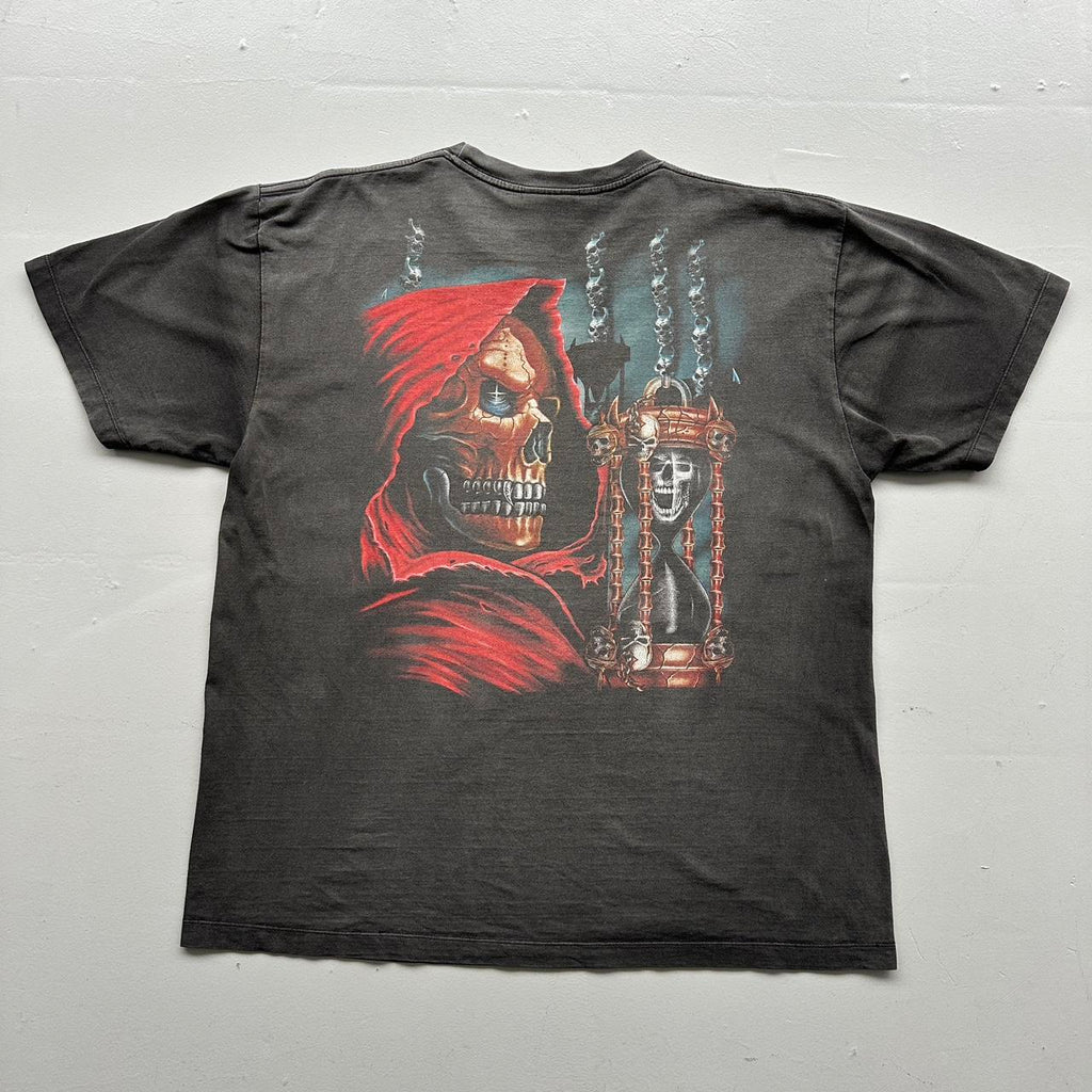 Faded Gothic Grim Reaper Vintage 90's Graphic T-shirt - XL