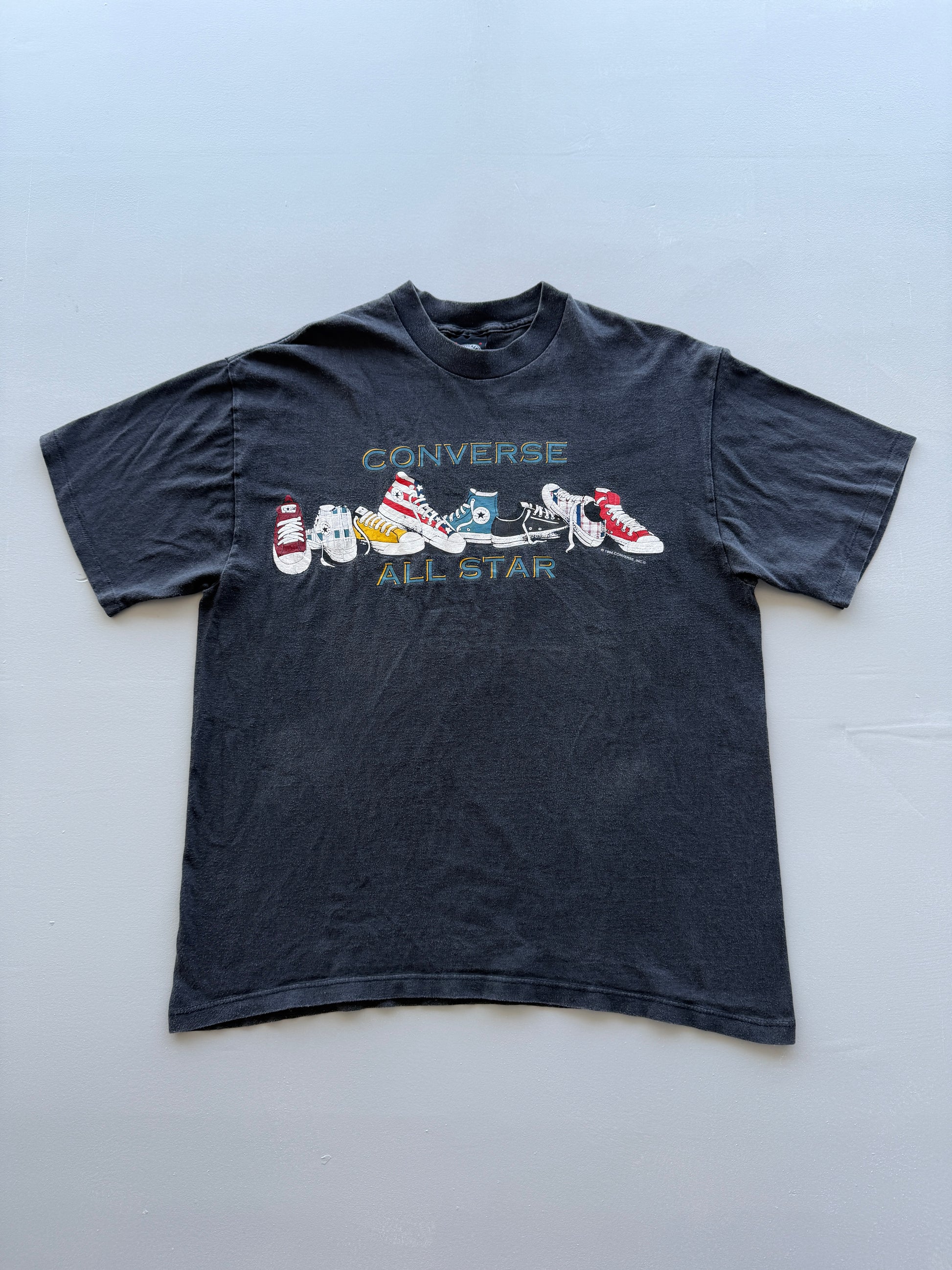 Black Converse All Star Chuck Taylor 90's Vintage Single Stitch Graphic T-Shirt