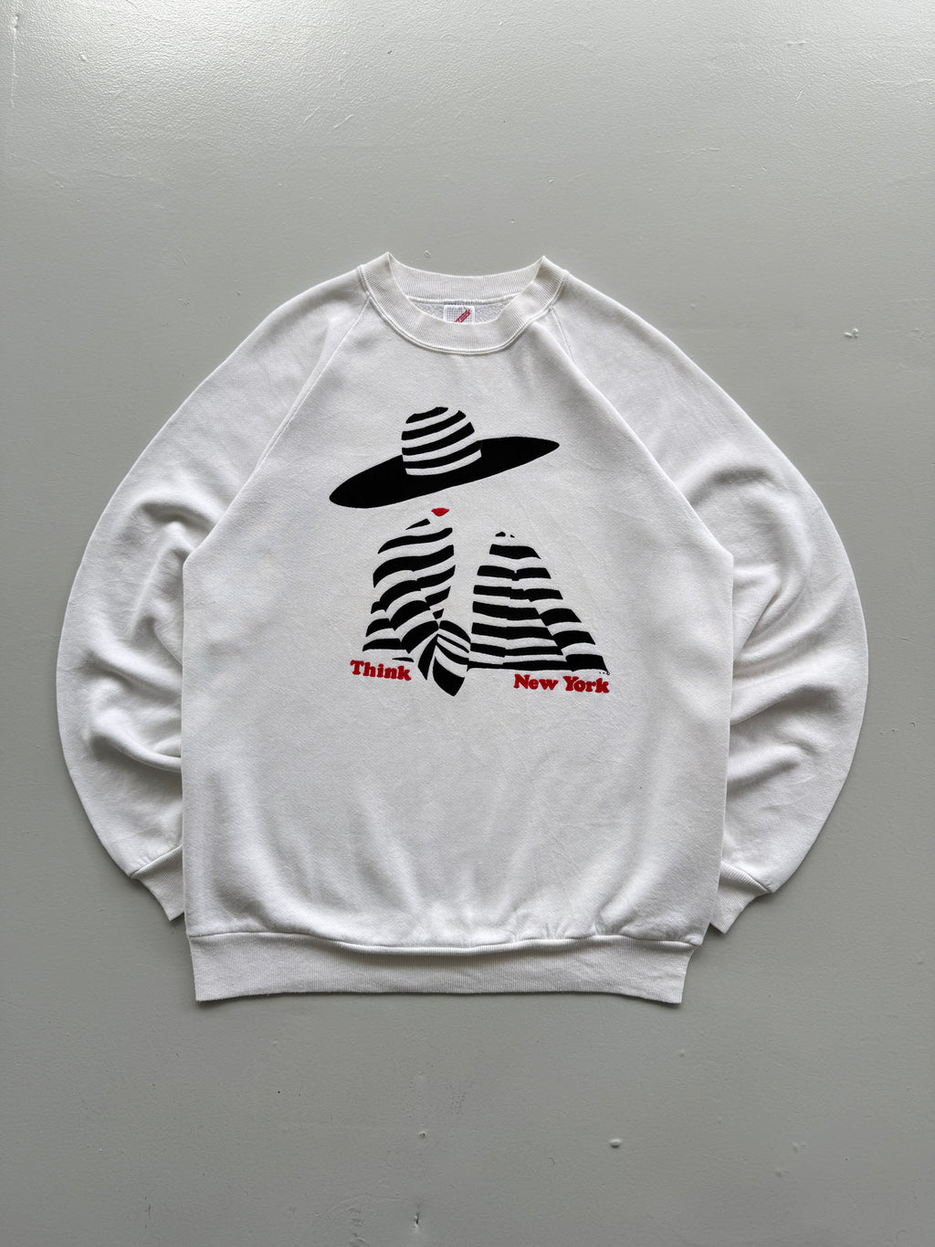 White New York 80's Vintage Graphic Tourist Sweatshirt Jumper - Medium