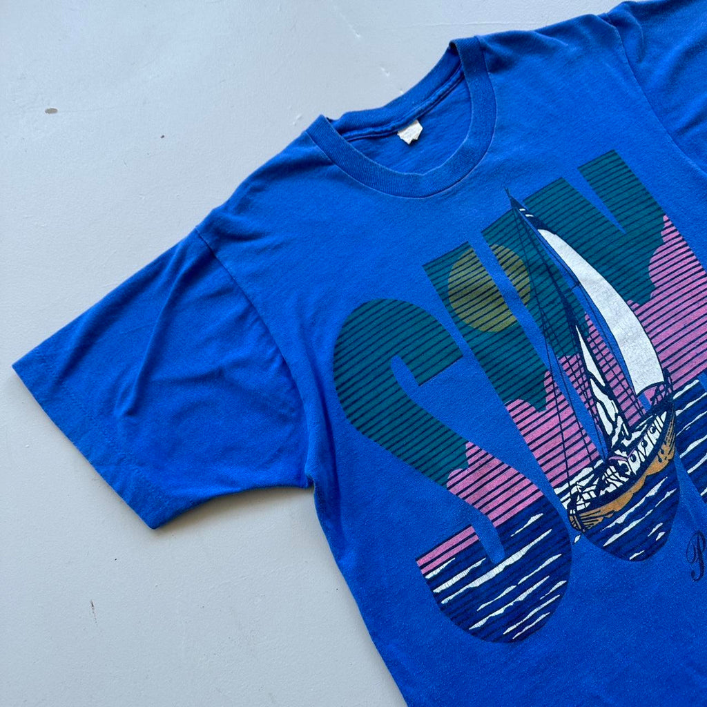 Blue SUN 90s Vintage T-shirt - Medium