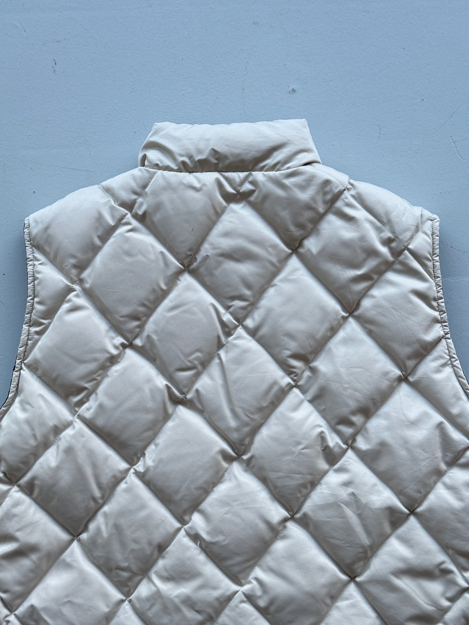 Cream Eddie Bauer 90's Vintage Quilted Body Warmer Vest - XL
