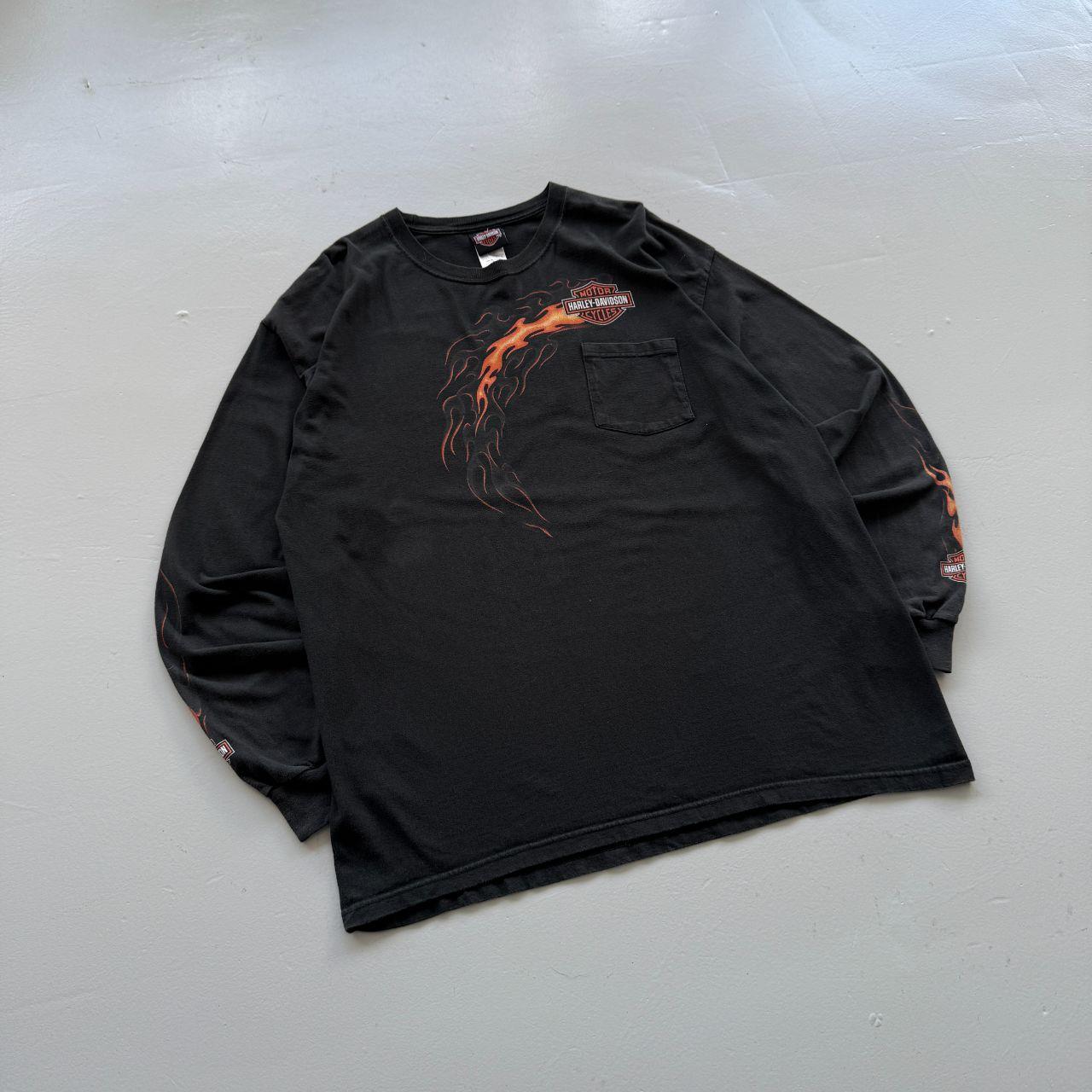 Black Harley Davidson 90s Vintage Graphic Long Sleeve T-Shirt - XL