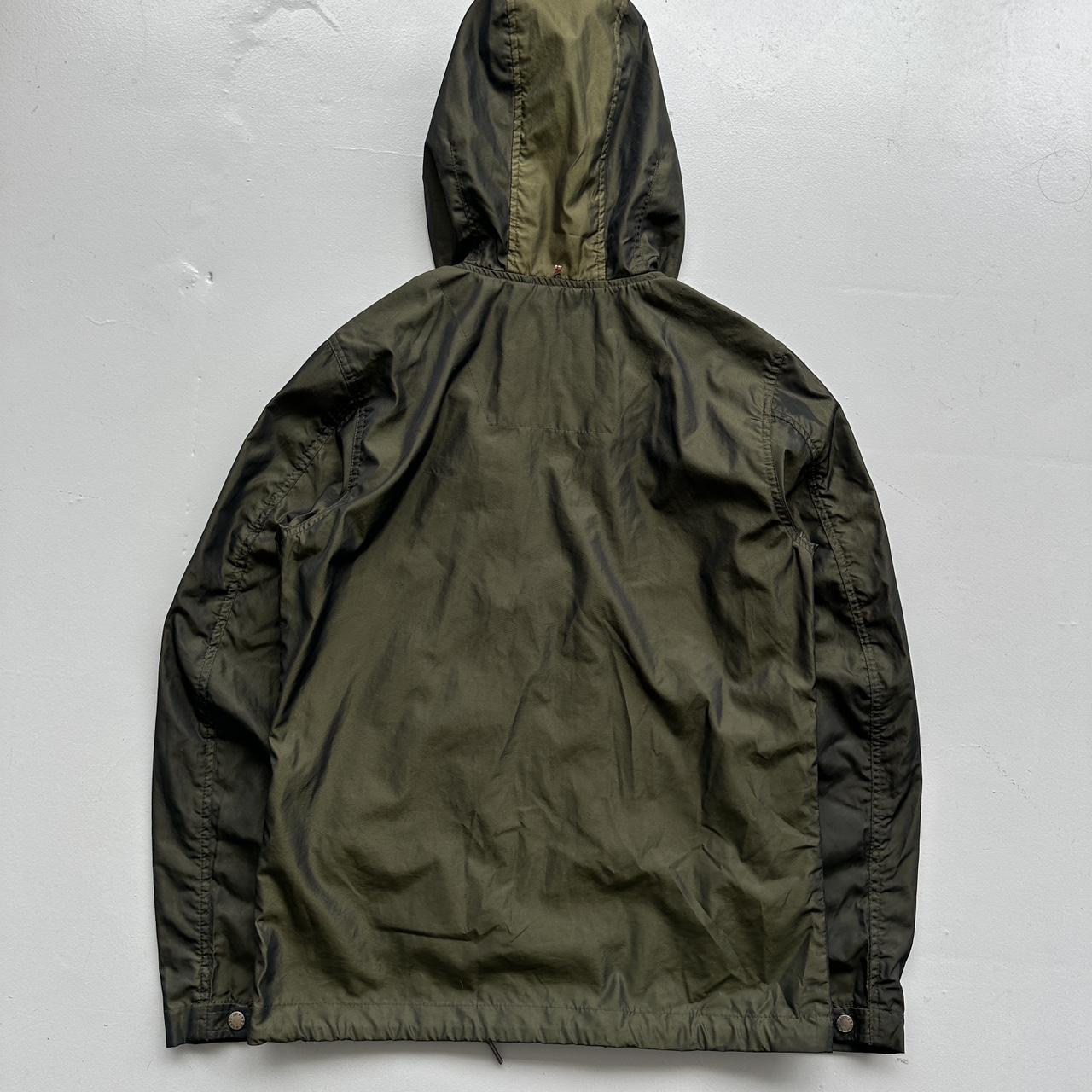 Khaki Pretty Green Hooded Windbreaker Nylon Pearlescent Jacket - Small