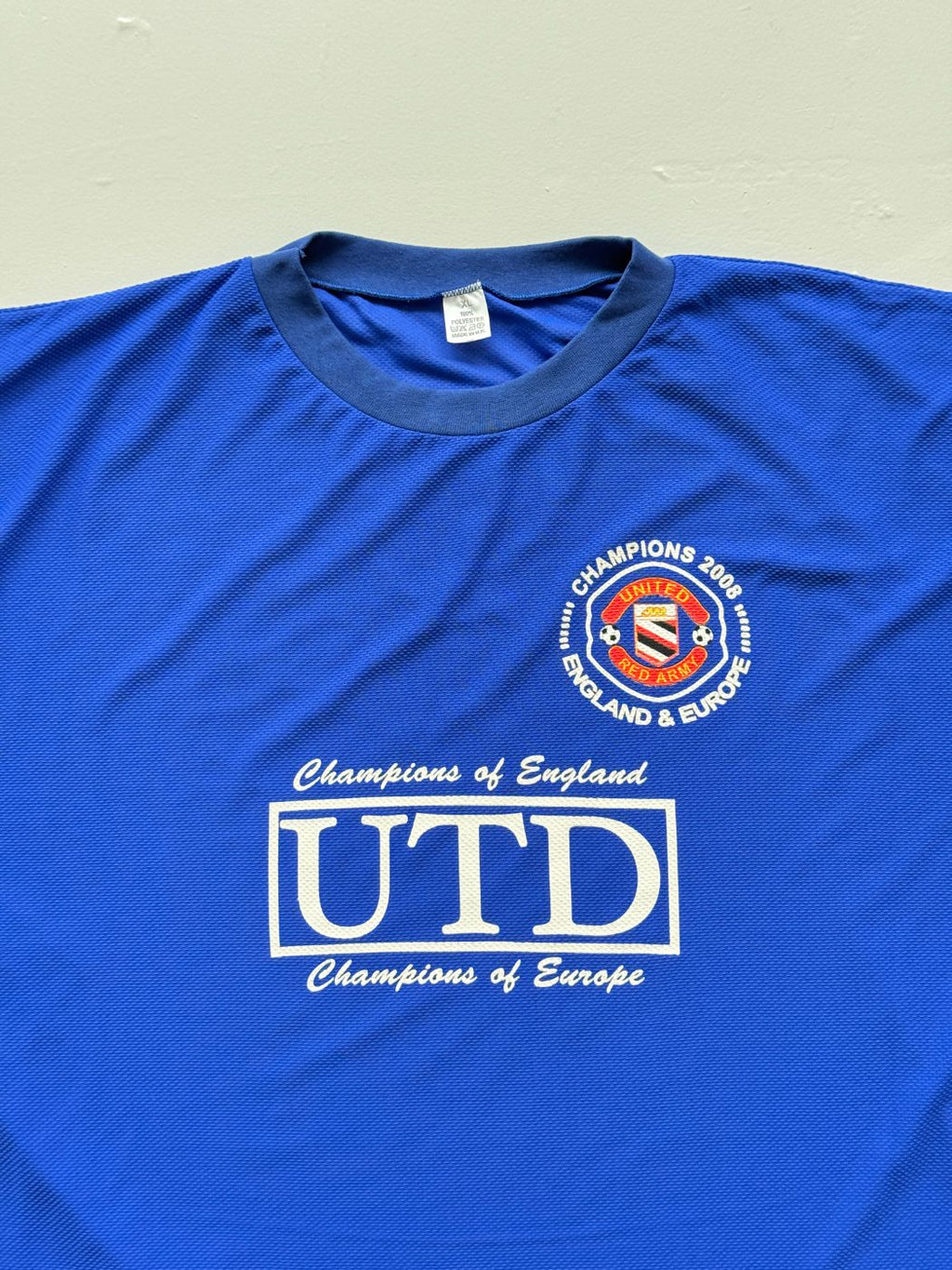 Manchester United Champions of England & Europe 2008 Vintage Football T-Shirt -