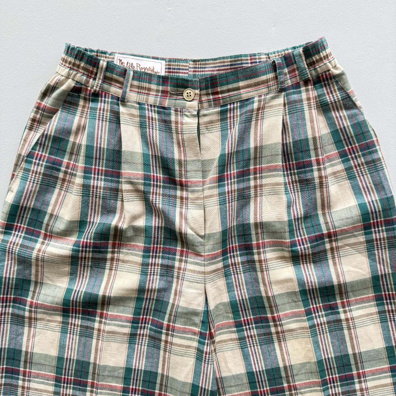 High-waisted Striped Cotton Michelle Boyard 80’s Cargo Shorts - 28"