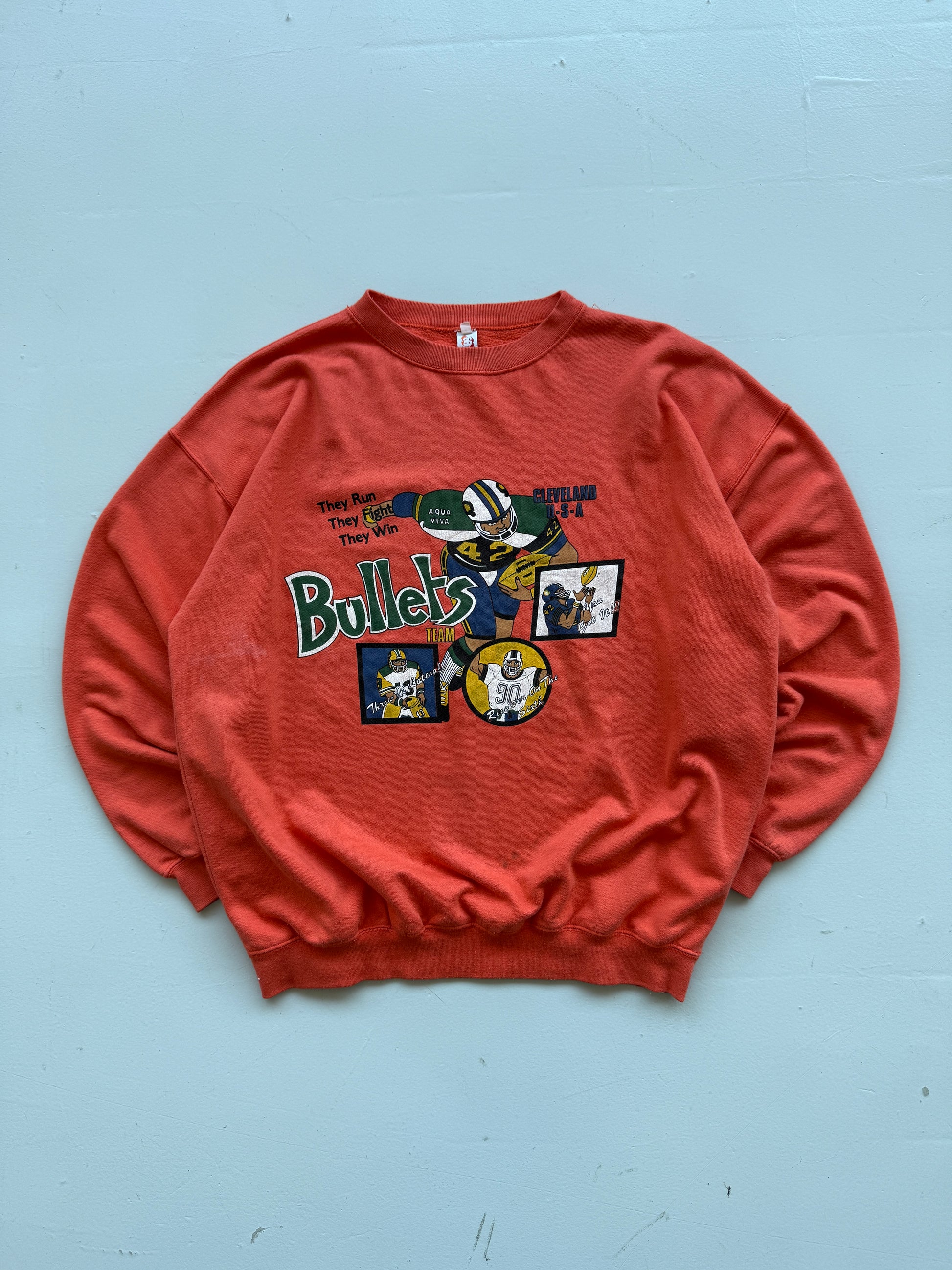 Orange Cleveland Bullets 90's Vintage Graphic Sweatshirt Jumper - Medium