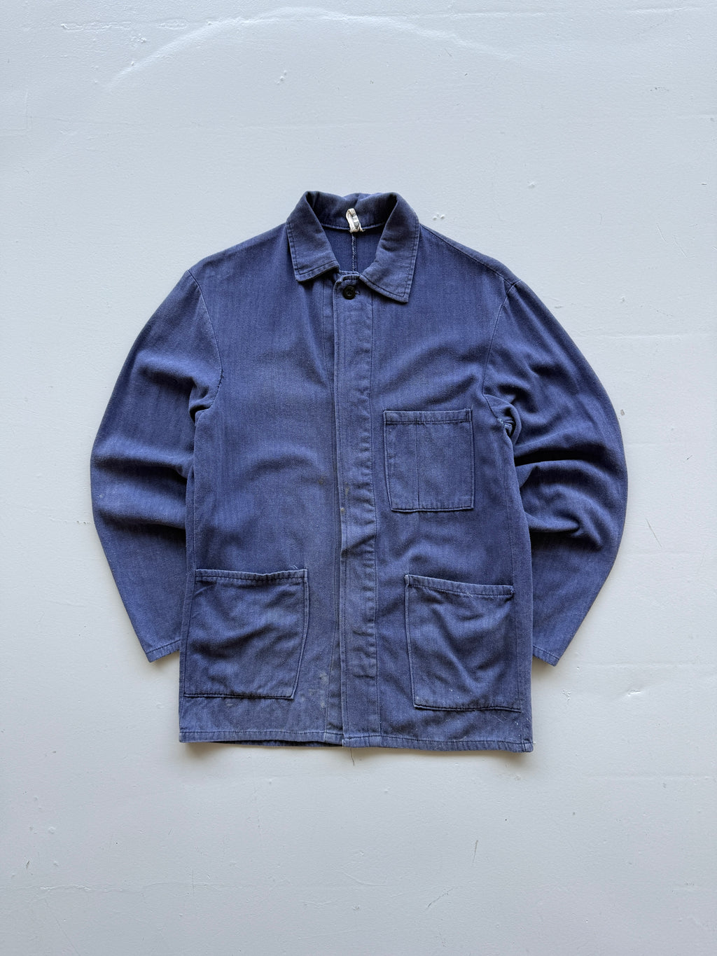 Navy French Workwear Vintage Herringbone Twill Chore Jacket CH038 - Slim Medium