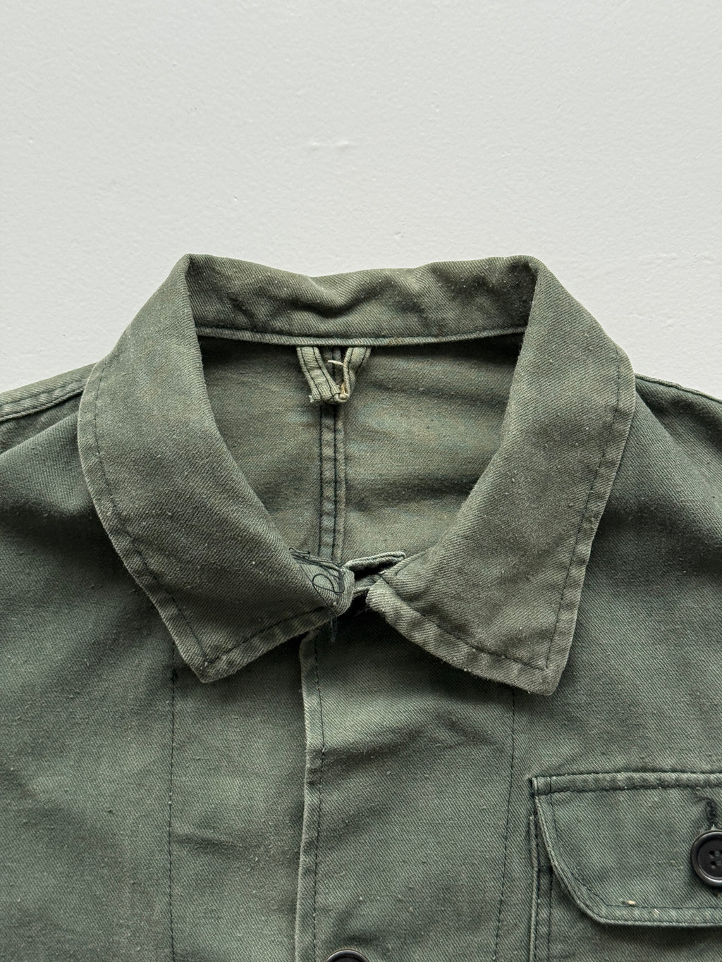 Green Chore Jacket 80's Vintage Military / French Workwear CH137 - Small