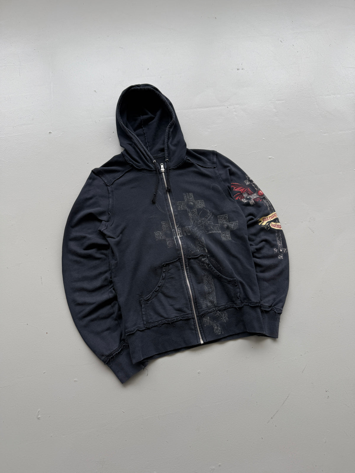Alchemy England Dragon Cross Y2K Vintage Zip Hoodie - Women's 8-10 / XS