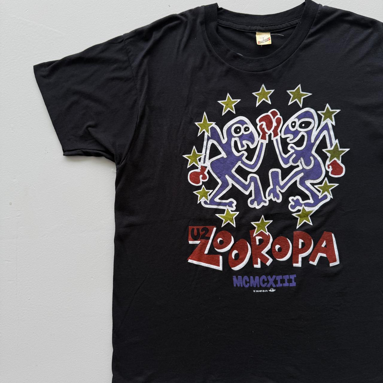 Black 1993 Rare U2 Zooropa Vintage 90's Band T-shirt - Large