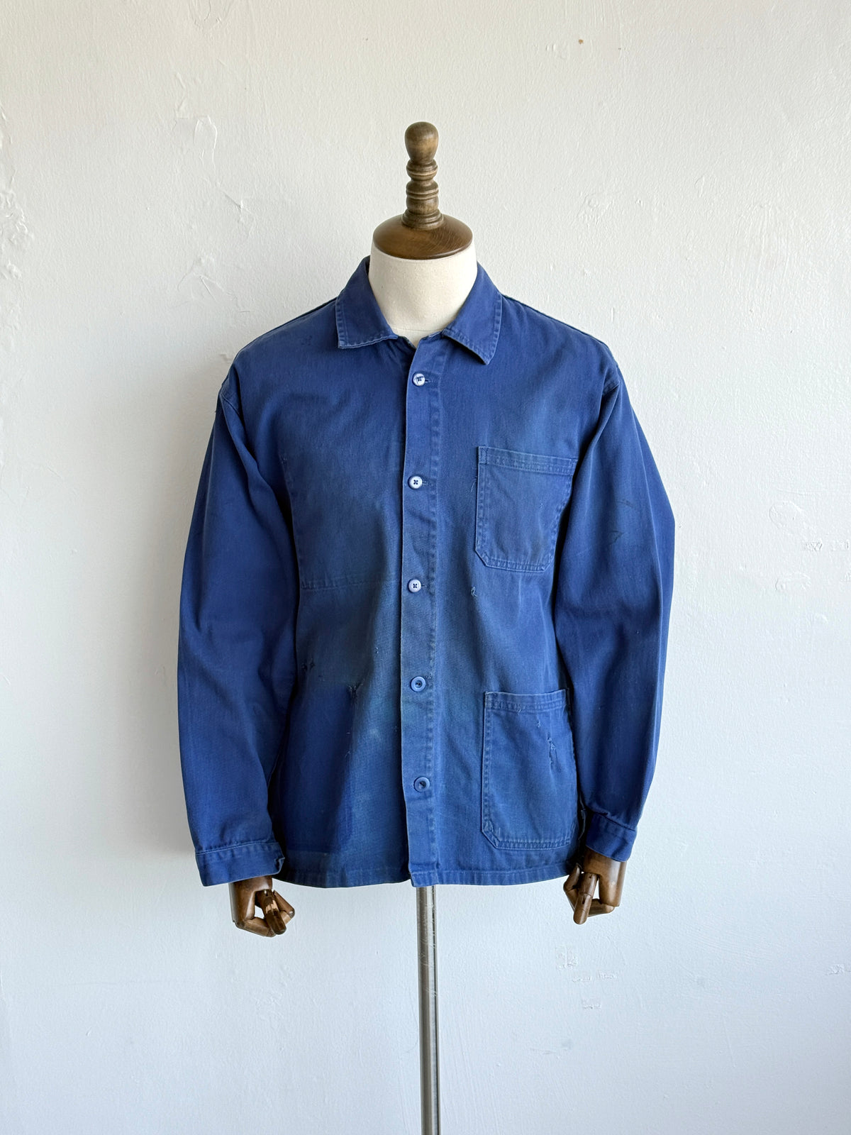 Thrashed Blue French 70s/80s Vintage Workwear Chore Jacket CH503