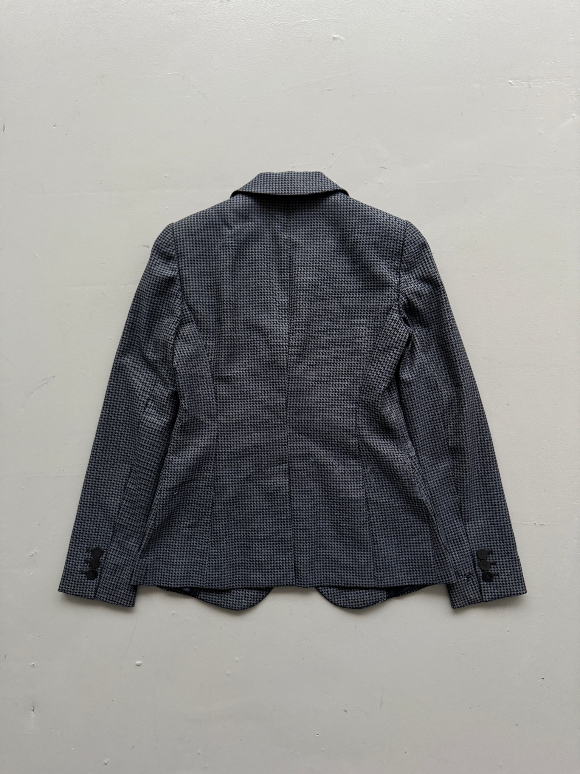 Navy Blue Emporio Armani 90's Vintage Check Blazer - UK 10