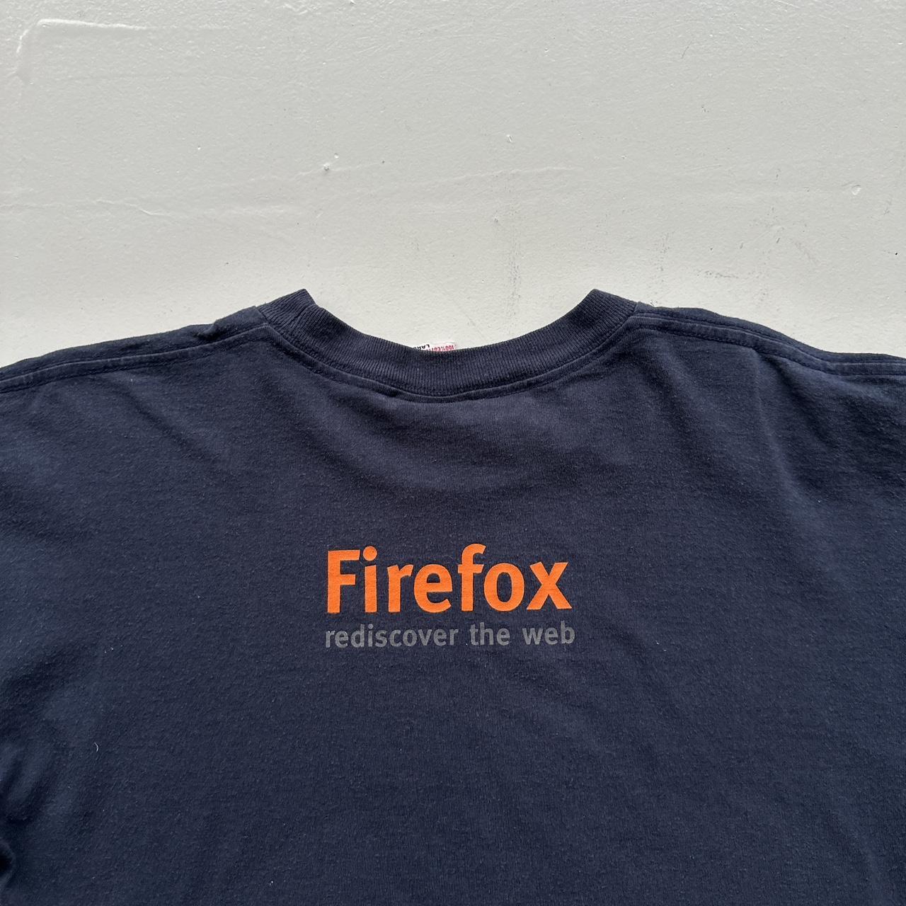 Navy Mozilla Firefox 00s Vintage Graphic T-Shirt - Large