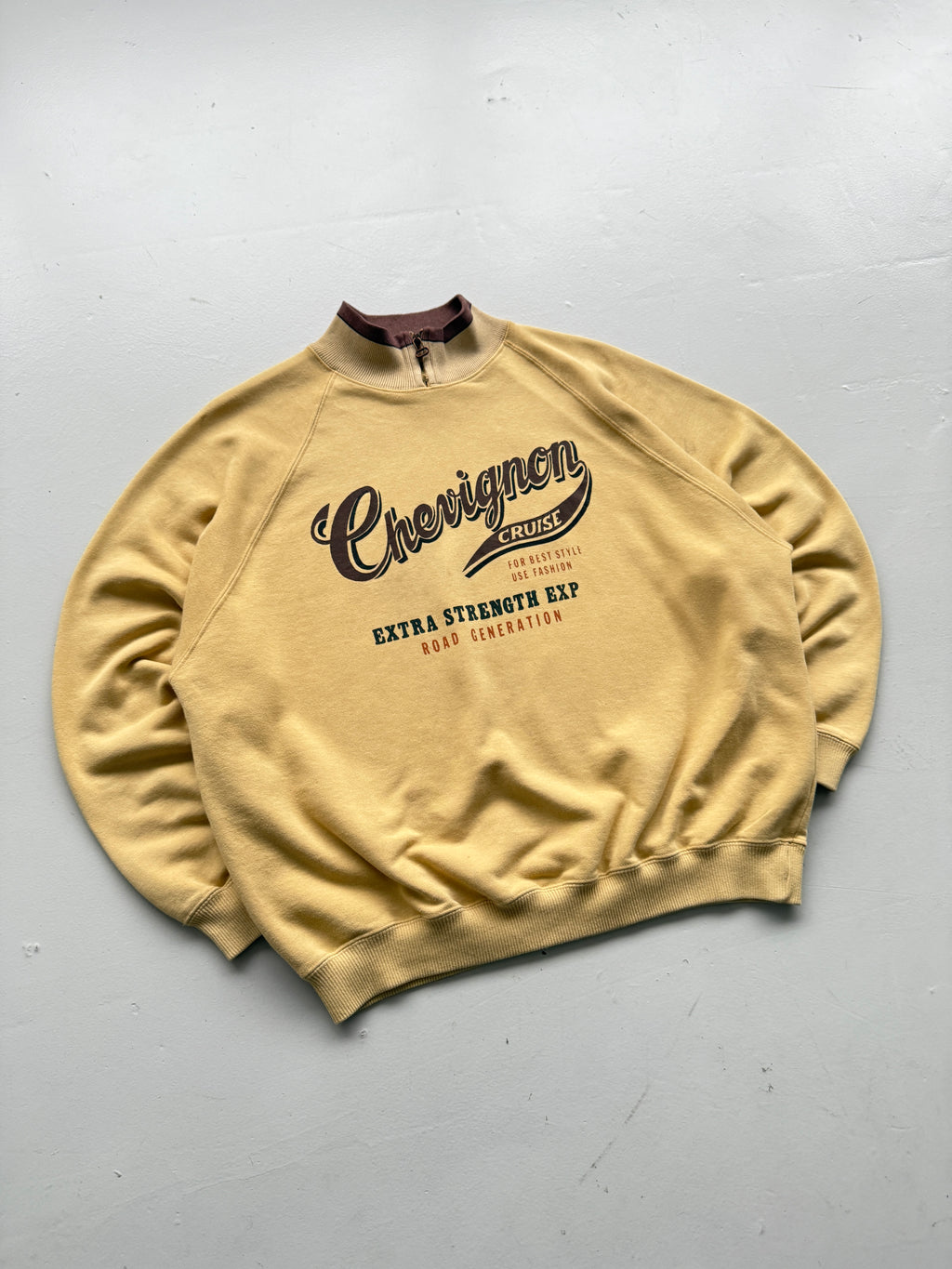 Chevignon Cruise Quarter Zip 90's Vintage Sweatshirt - Medium
