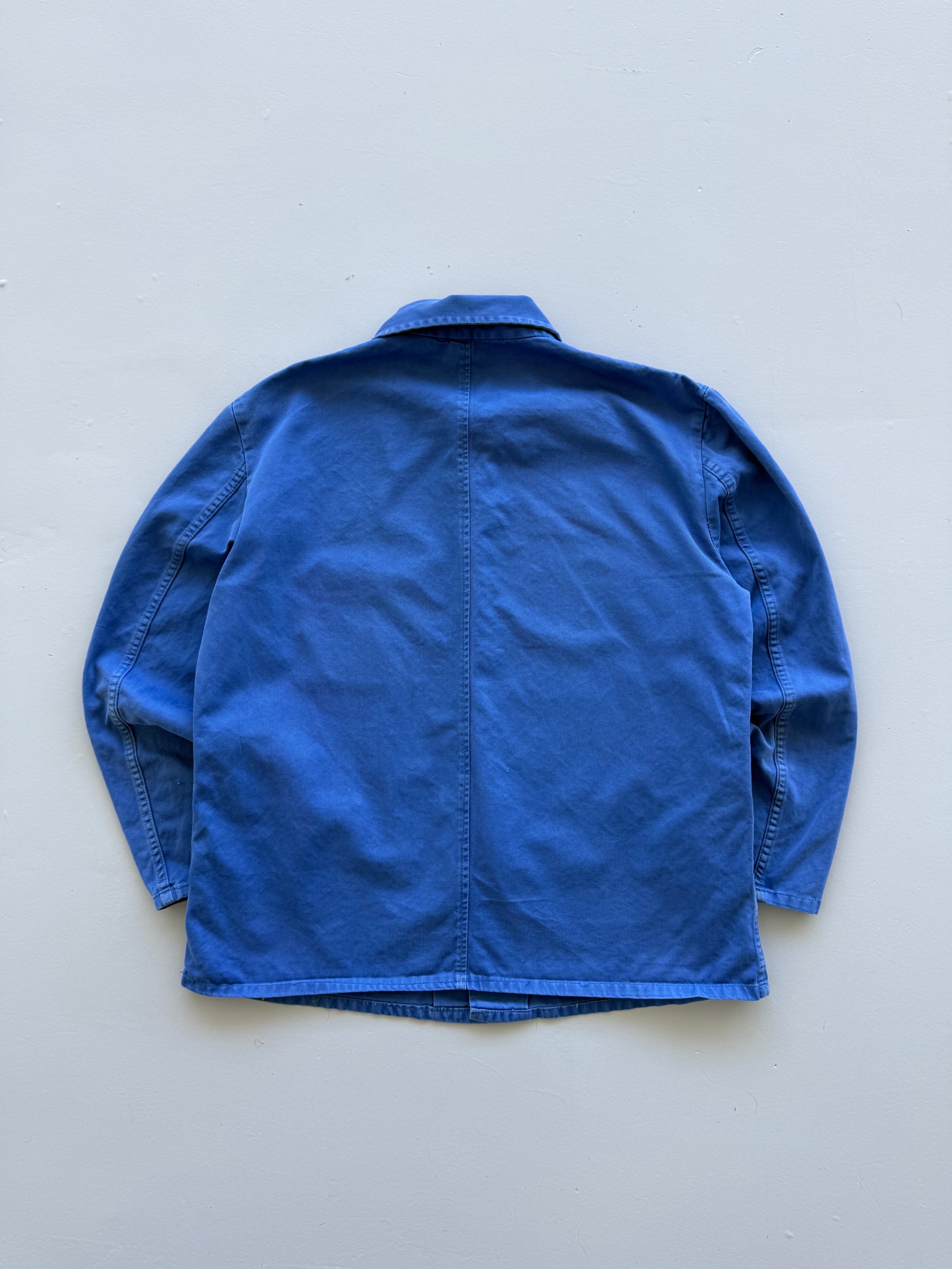 Blue Chore Jacket 90's Vintage French Workwear CH123 - Medium