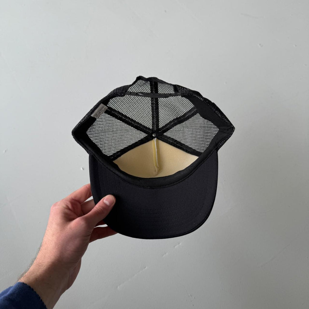 Black White EJB Paving Vintage Foam and Mesh SnapBack Trucker Cap