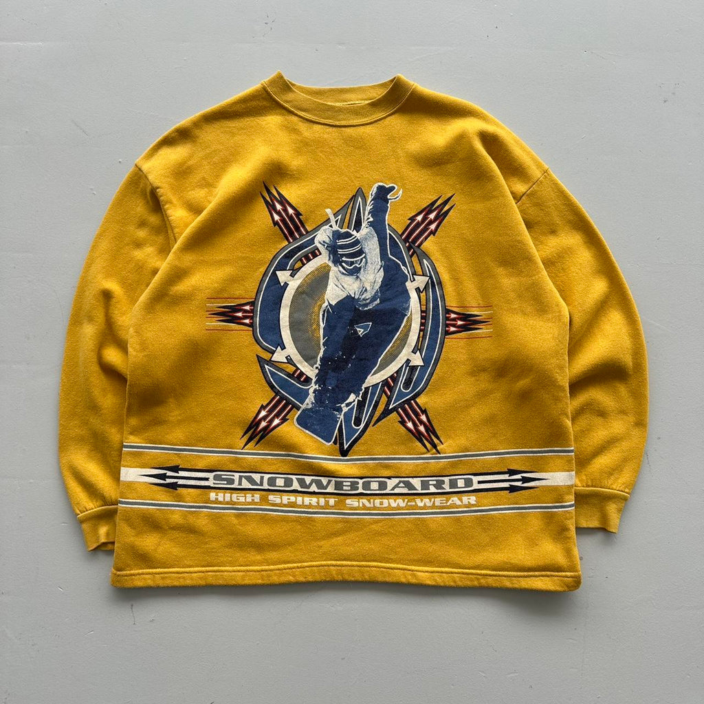 Yellow Snowboarding 90’s Vintage Graphic Sweatshirt - Large