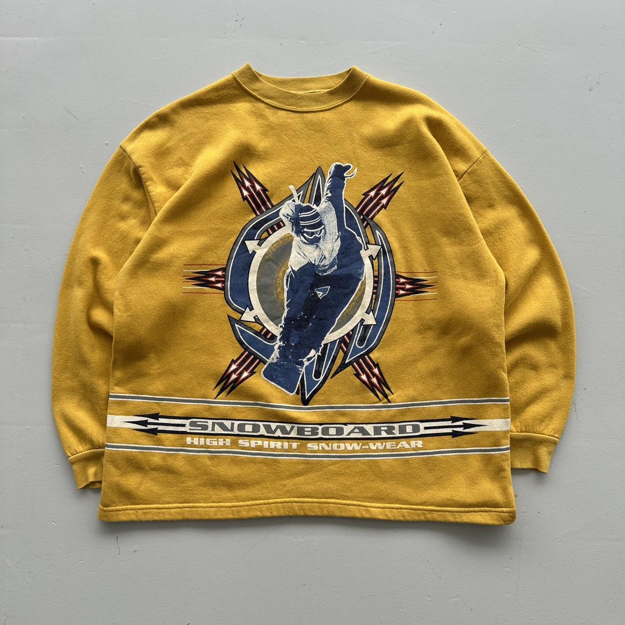 Yellow Snowboarding 90’s Vintage Graphic Sweatshirt - Large