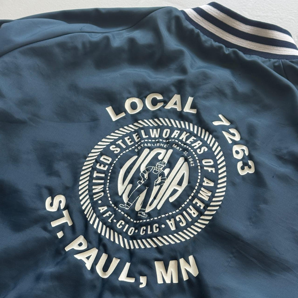 Navy Blue Local 7263 80s Varsity Windbreaker Coach Jacket - XL