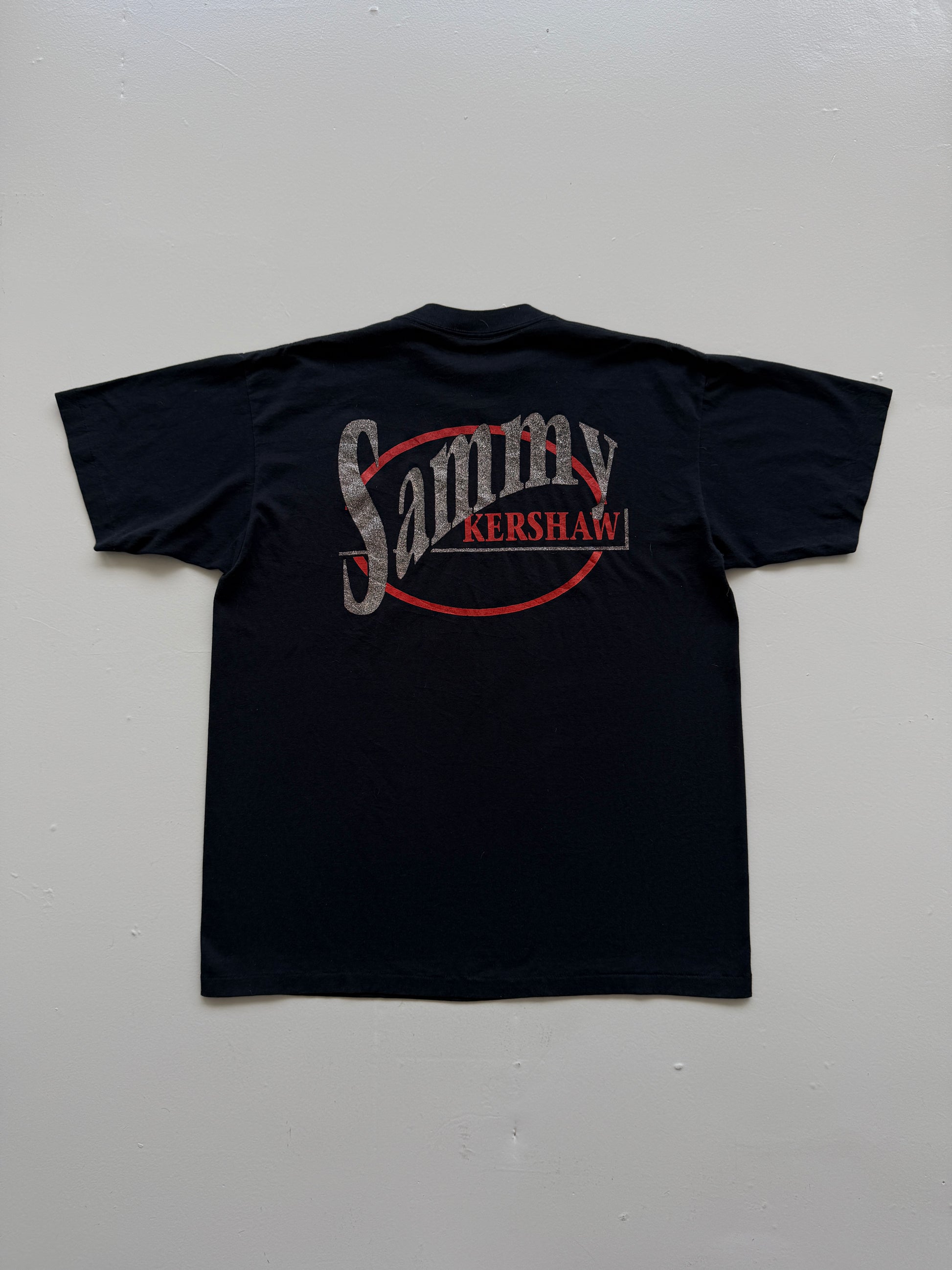 Black Sammy Kershaw 90's Vintage Single Stitch Graphic Band T-Shirt - XL