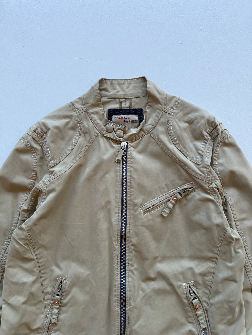 Cream Energie Leather Y2K Vintage Leather Jacket - Medium