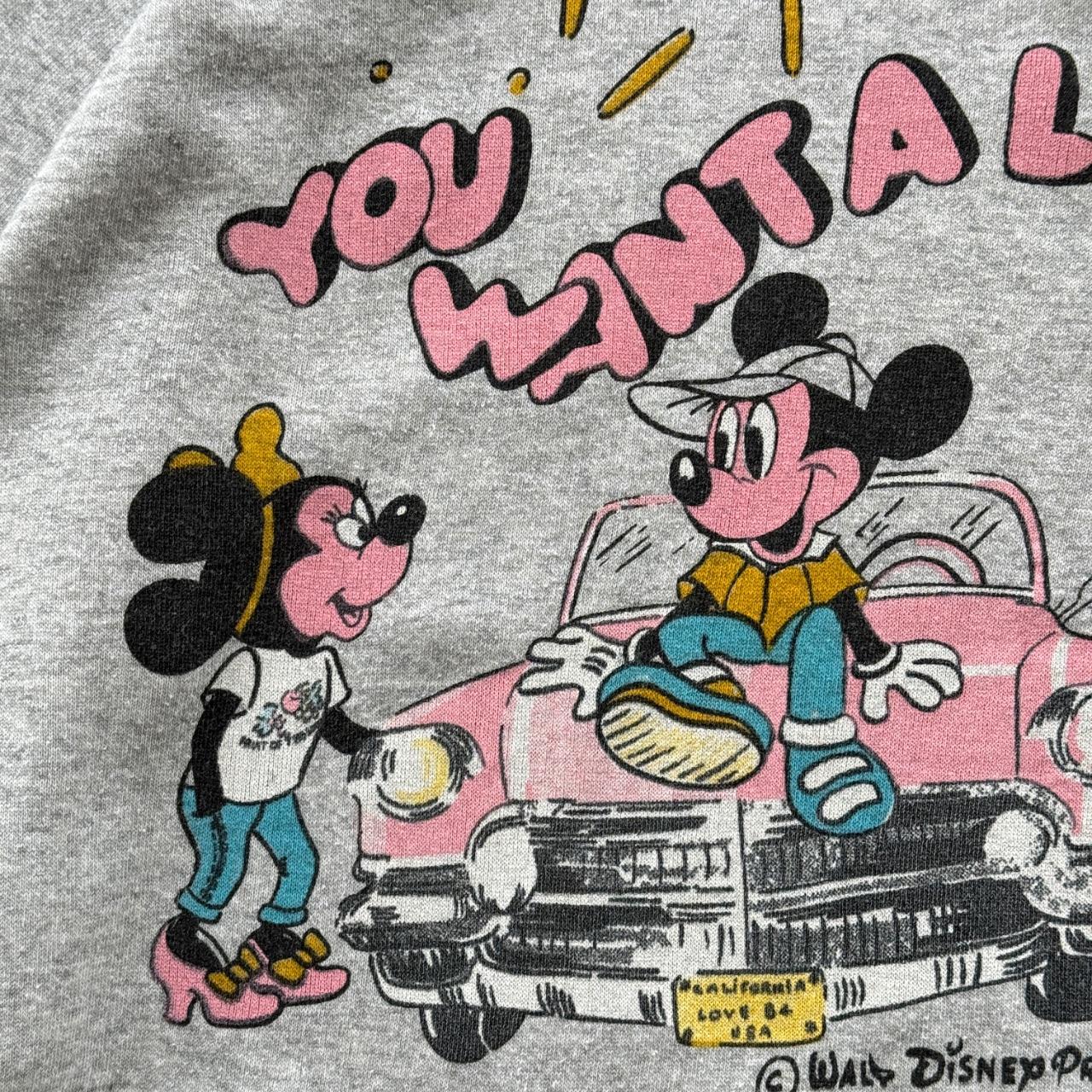 Grey Rare Mickey & Minnie Mouse 70’s Vintage Disney Graphic Sweatshirt - Small