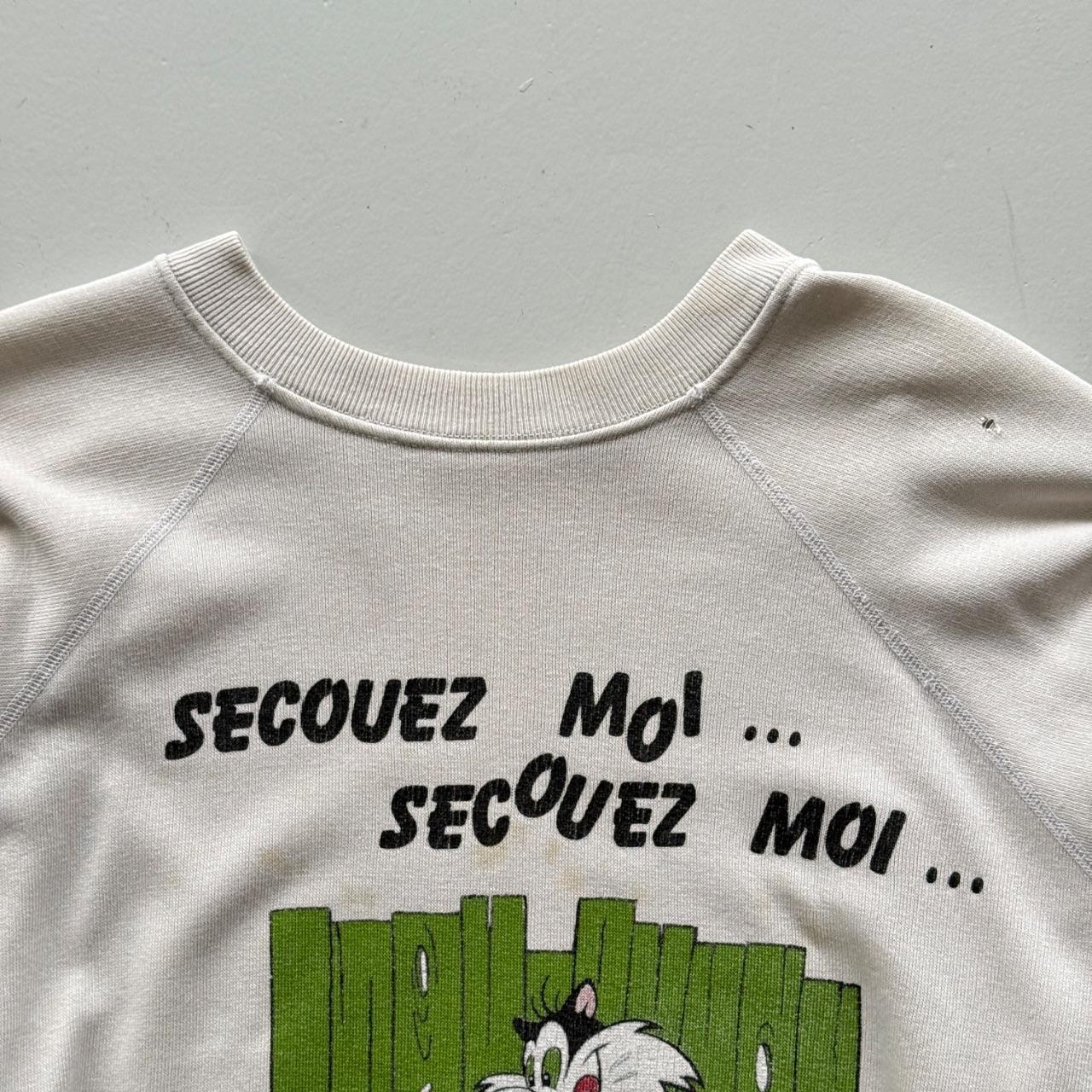 Cream 1984 Sylvester Tweety Warner Bros French Vintage Graphic Sweatshirt - Medium