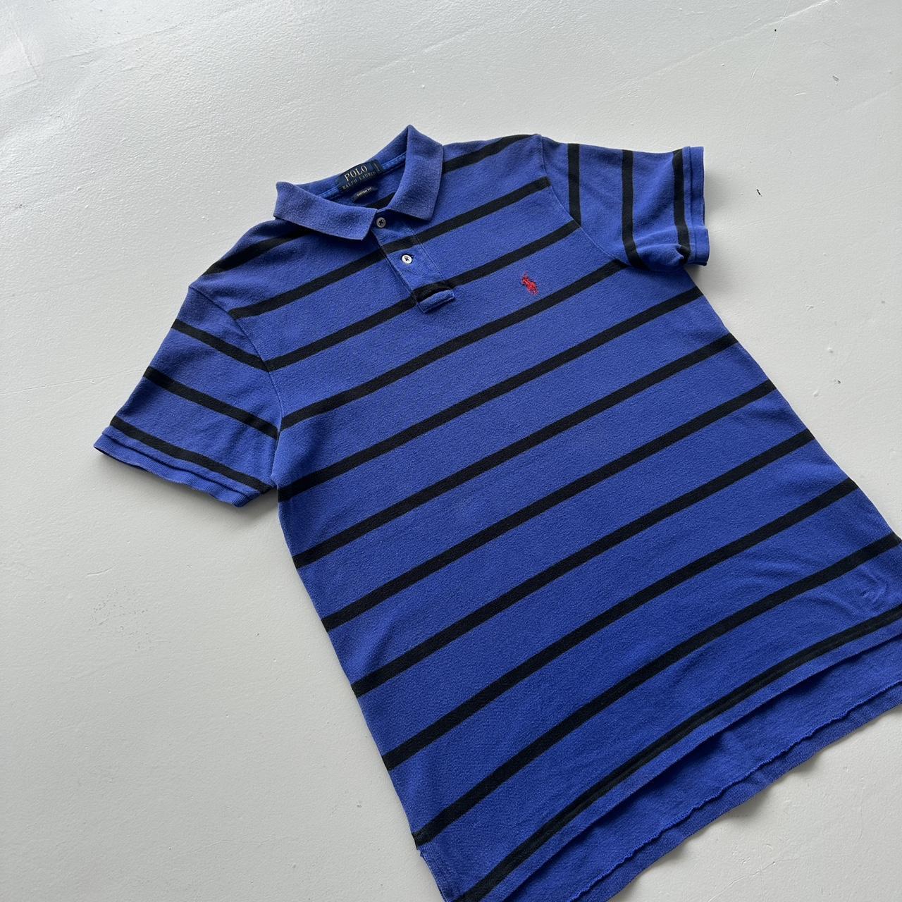 Blue / Black Polo Ralph Lauren Vintage Polo Shirt - Medium