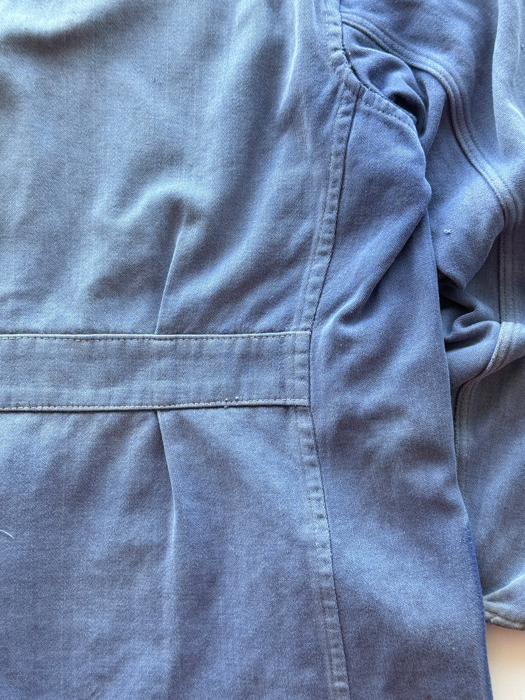 Blue French Chore Jacket 80's Vintage Thrashed Workwear - Medium