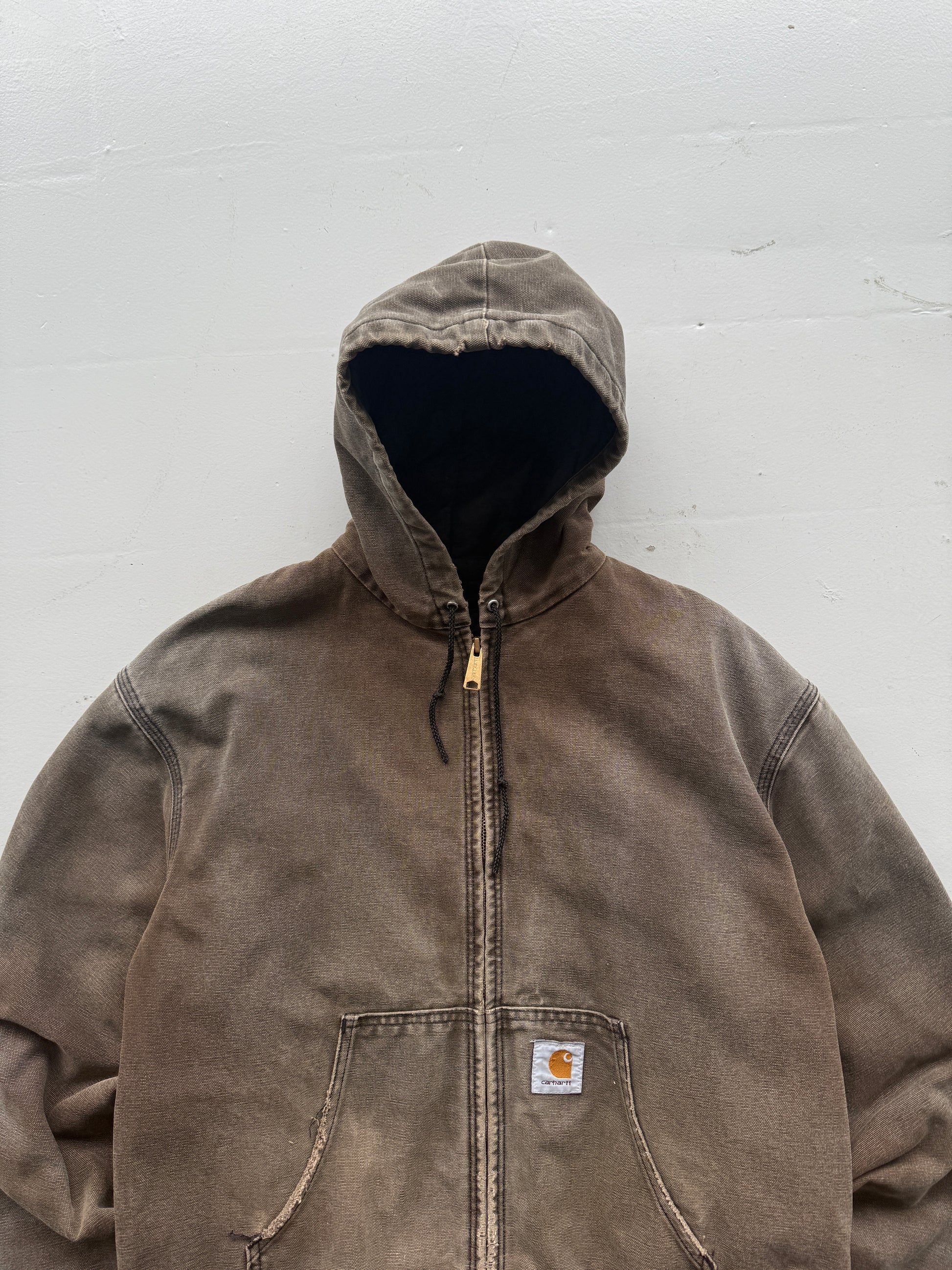 Faded Brown Carhartt 90's Vintage Cavas Active Jacket - Large