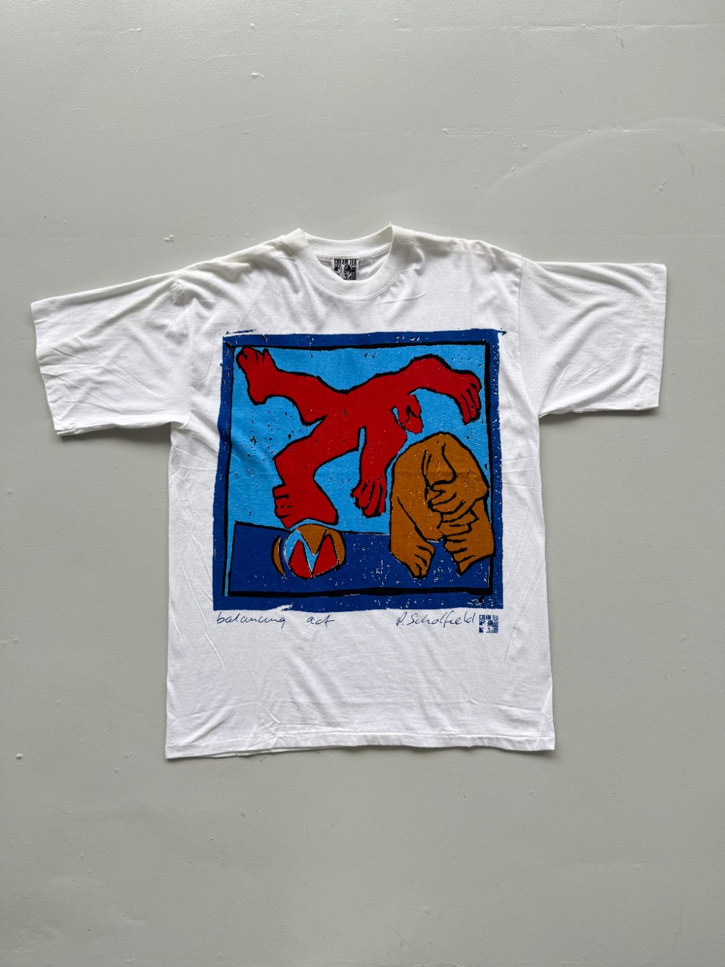 Cream Tea London 'Balancing Act' R. Schofield 90's Vintage Graphic T-Shirt - XL