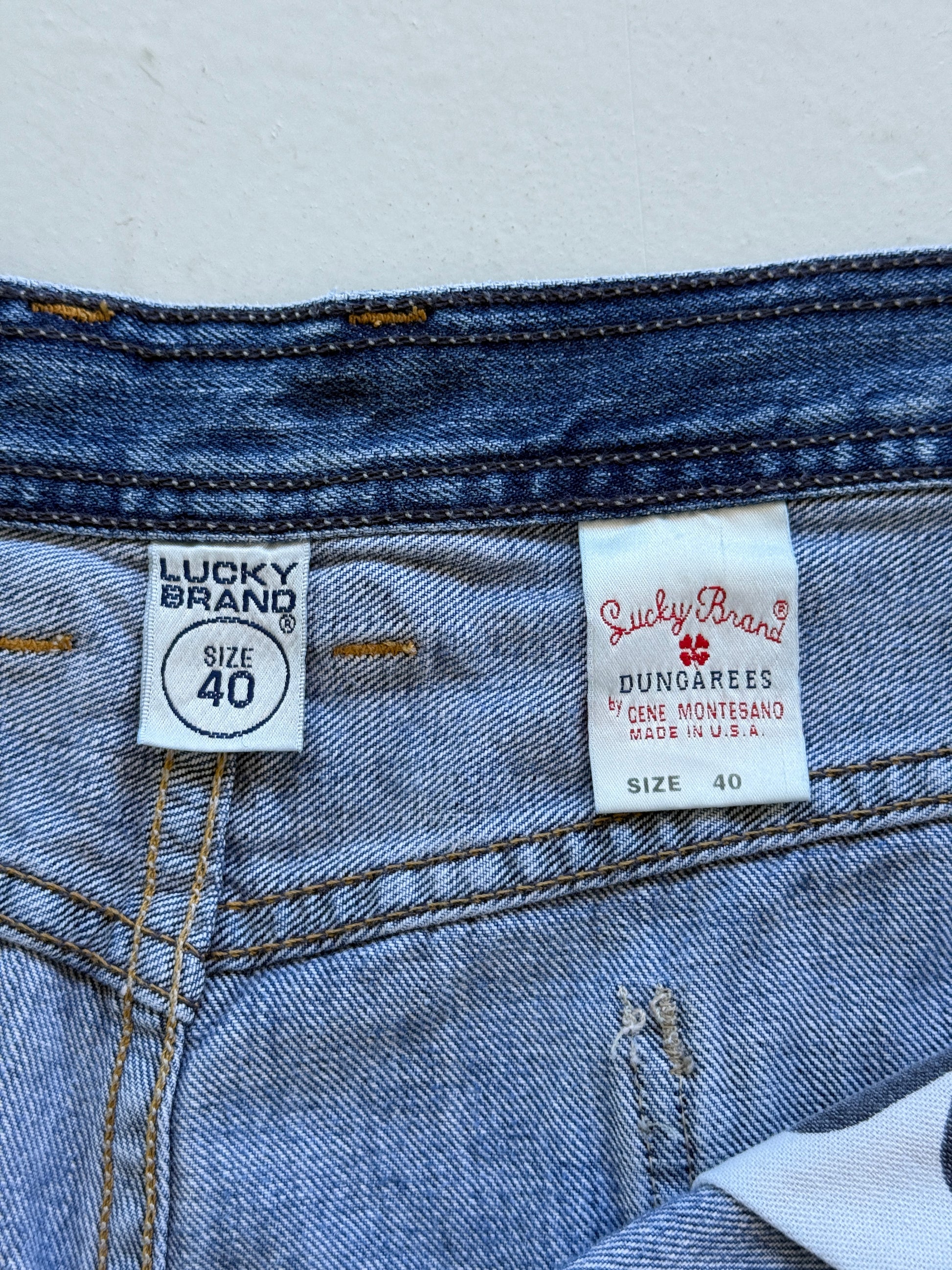 Mid Blue Lucky Brand 00's Vintage Y2K Baggy Hip Hop Denim Shorts - W40 x L11