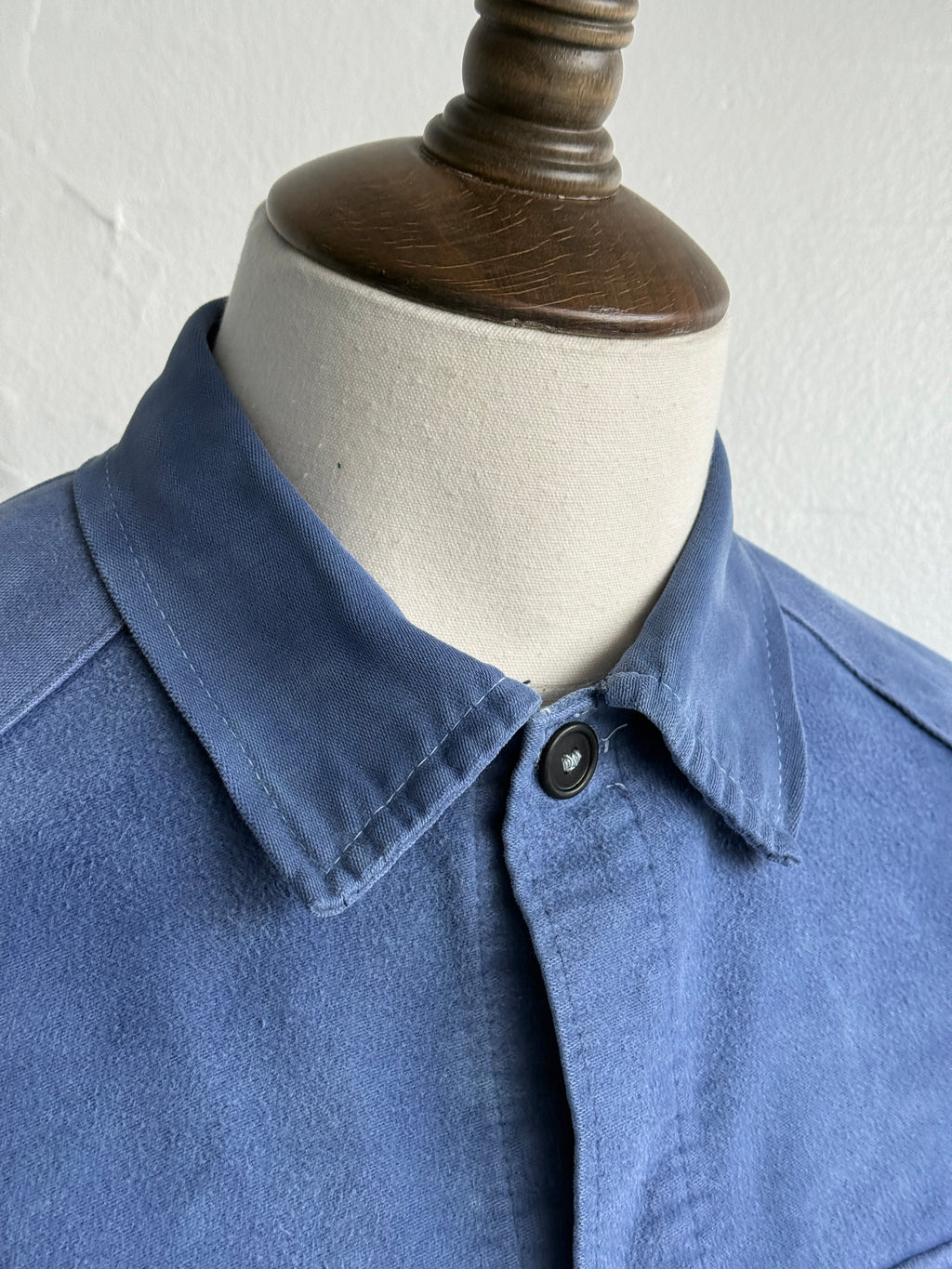 Blue French Moleskin 1950s Vintage Workwear Chore Jacket CH490 - Medium