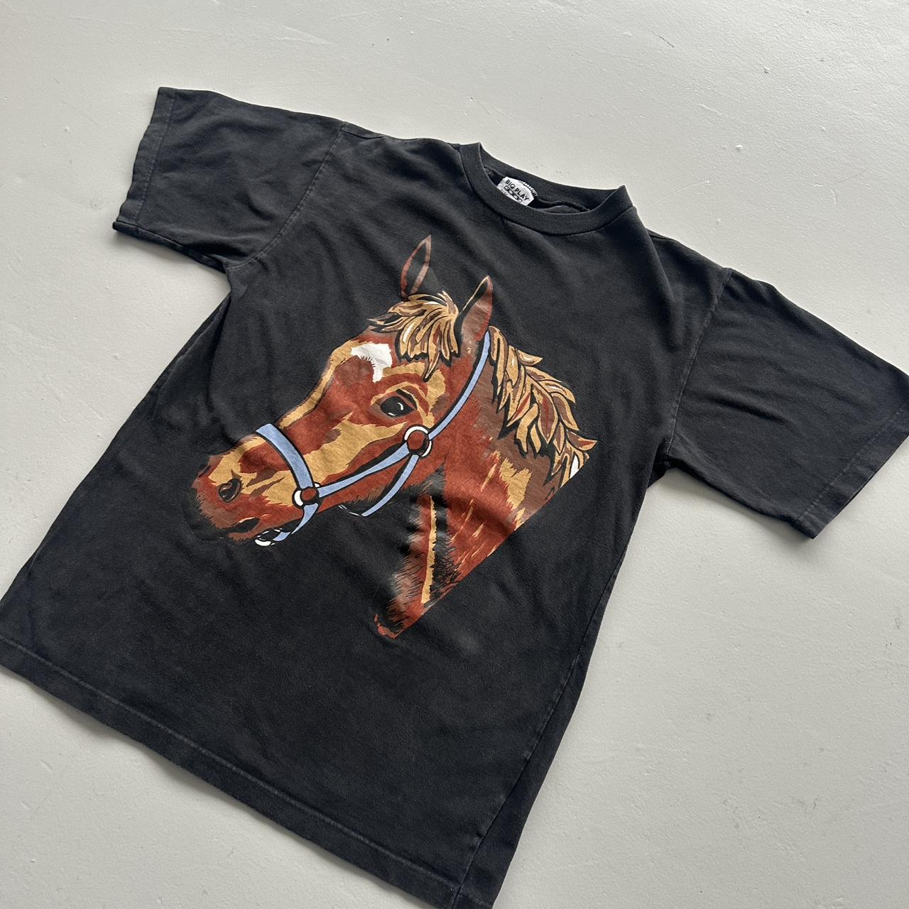 Black Horse 00s Vintage Graphic T-Shirt - Medium