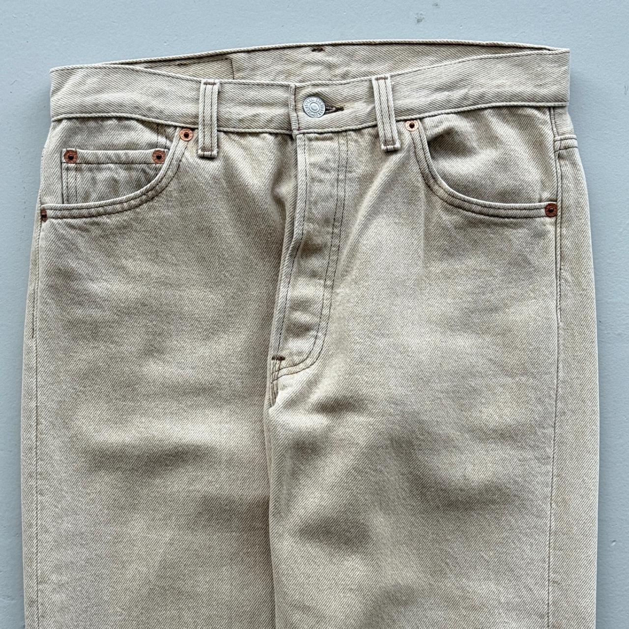 Cream Levi's 501 Denim 90's Vintage Jeans - 30” x 29”