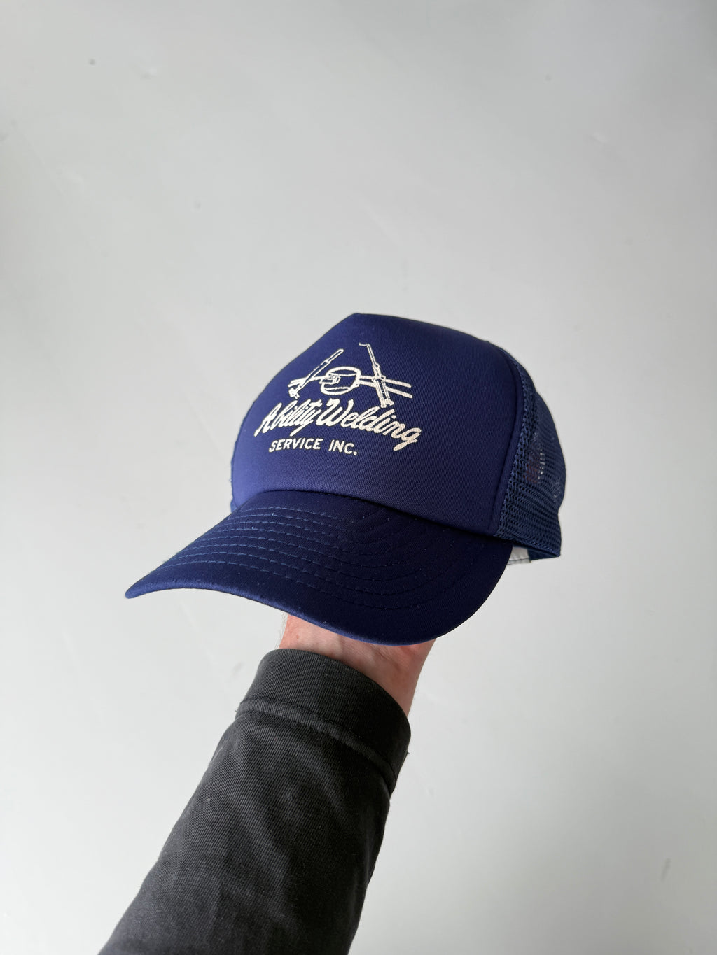 Navy Blue Ability Welding Vintage Foam and Mesh SnapBack Trucker Cap