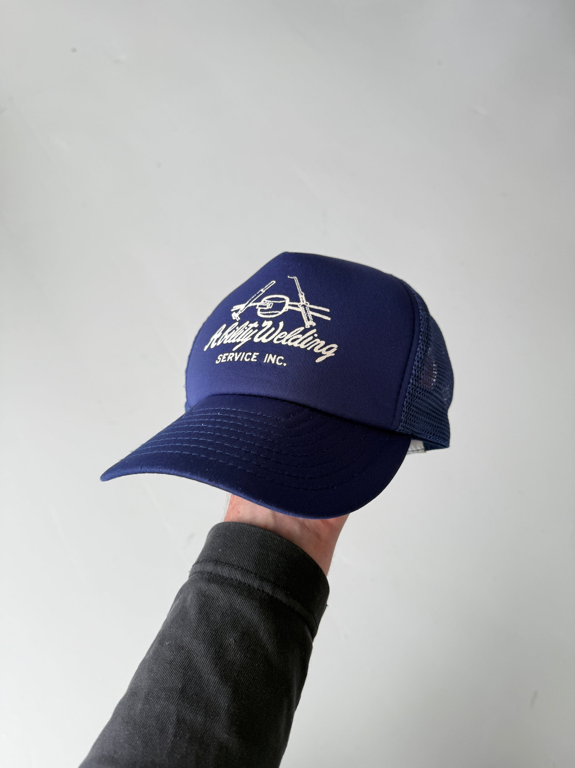 Navy Blue Ability Welding Vintage Foam and Mesh SnapBack Trucker Cap