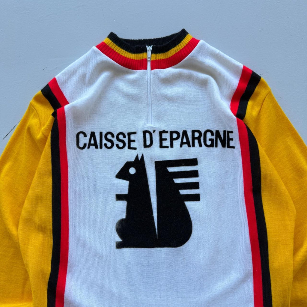 Yellow Belgian 70’s Vintage Rare Cycling Jersey Quarter Zip - Medium